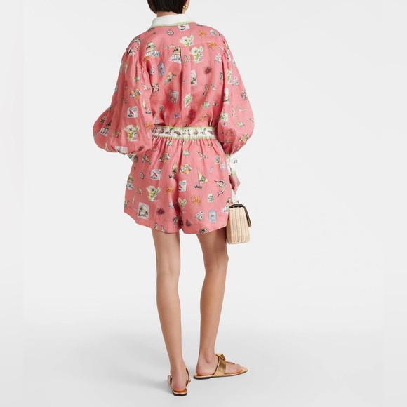 NWOT Alemais printed linen shorts US size 8 - Picture 2 of 6